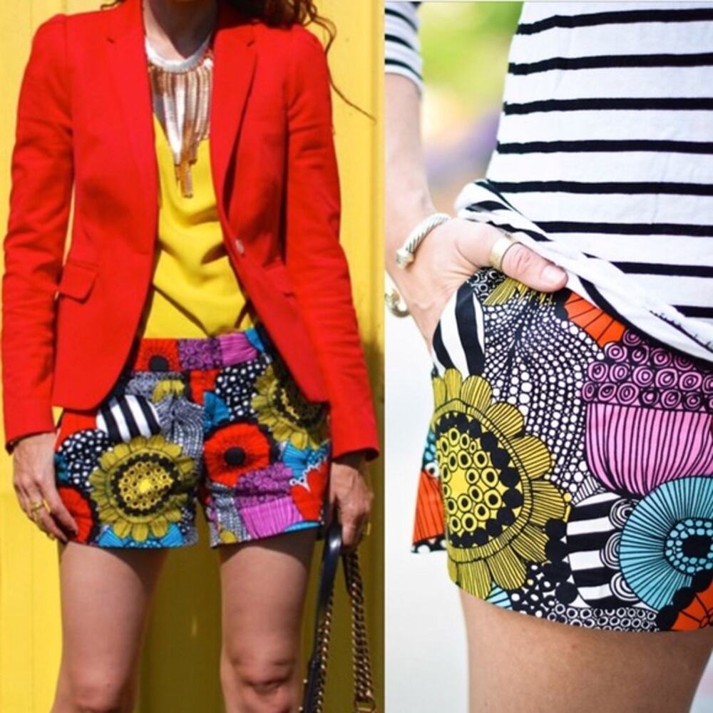 Banana republic Marimekko collection‎ Hampton Fit flat front shorts Sz 2